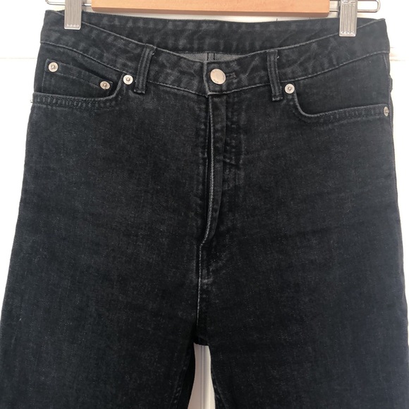 High Rise BLK Denim Skinny-Straight Jeans - Picture 2 of 4